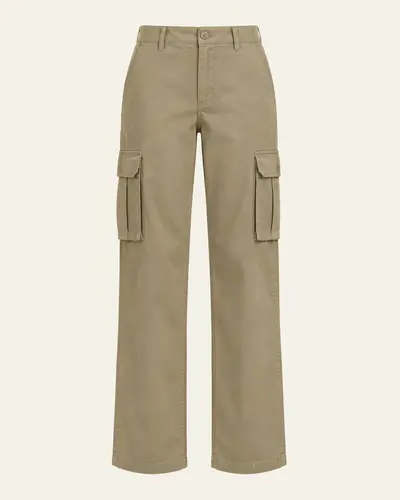 Pantaloni cargo donna kaki su fondo avorio