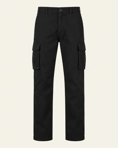 Pantaloni cargo uomo neri su fondo avorio